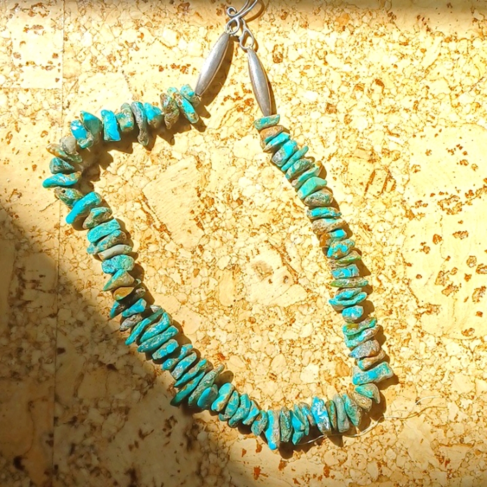 Turquoise necklace of natural Turquoise nuggets - Picture 2 of 4